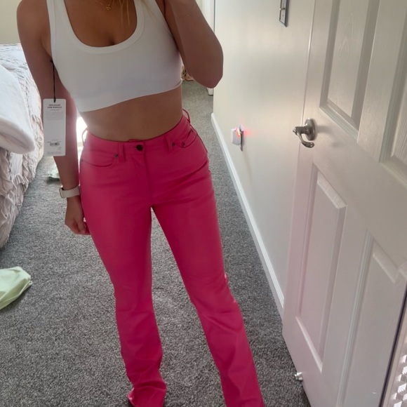 AFRM Heston Faux Leather Straight Leg Pants - Picture 14 of 16